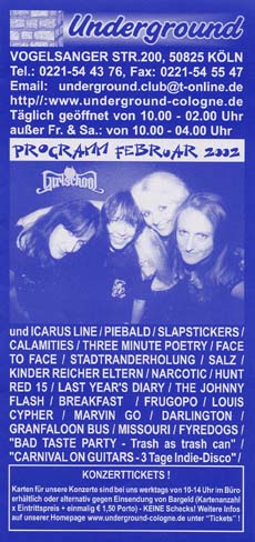 Narcotic im Kölner Underground am 15.02.2002 (Flyer)